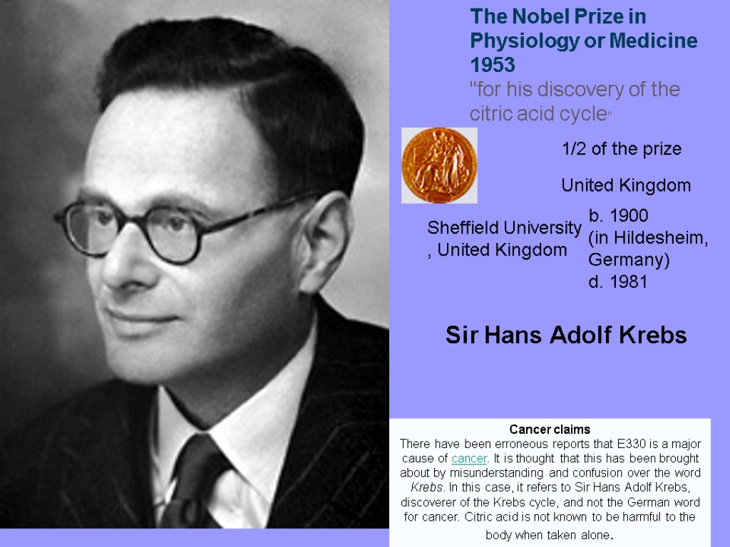 The Nobel Prize in Physiology or Medicine 1953 